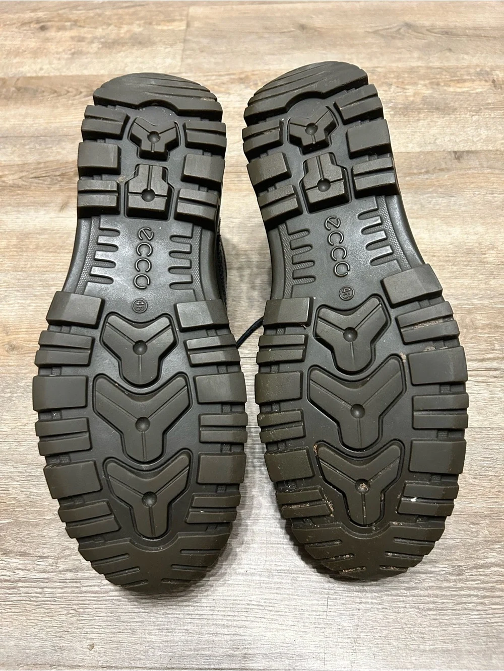 Ecco Track 6 Men SZ 46 US‎ 12 Gore-Tex Low Black Leather Lace-Up Boots Lug Sole